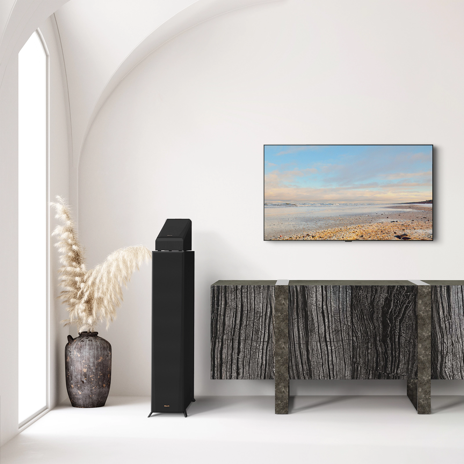 Klipsch RP-500SA II – głośniki Atmos i surround 2w1 z serii Reference Premiere RP-500SA II to uniwersalne głośniki Klipsch z funkcją Dolby Atmos i surround. Wyposażone w tubę Tractrix®, przetworniki Cerametallic™ i przełącznik trybu – idealne do kina domowego klasy premium.