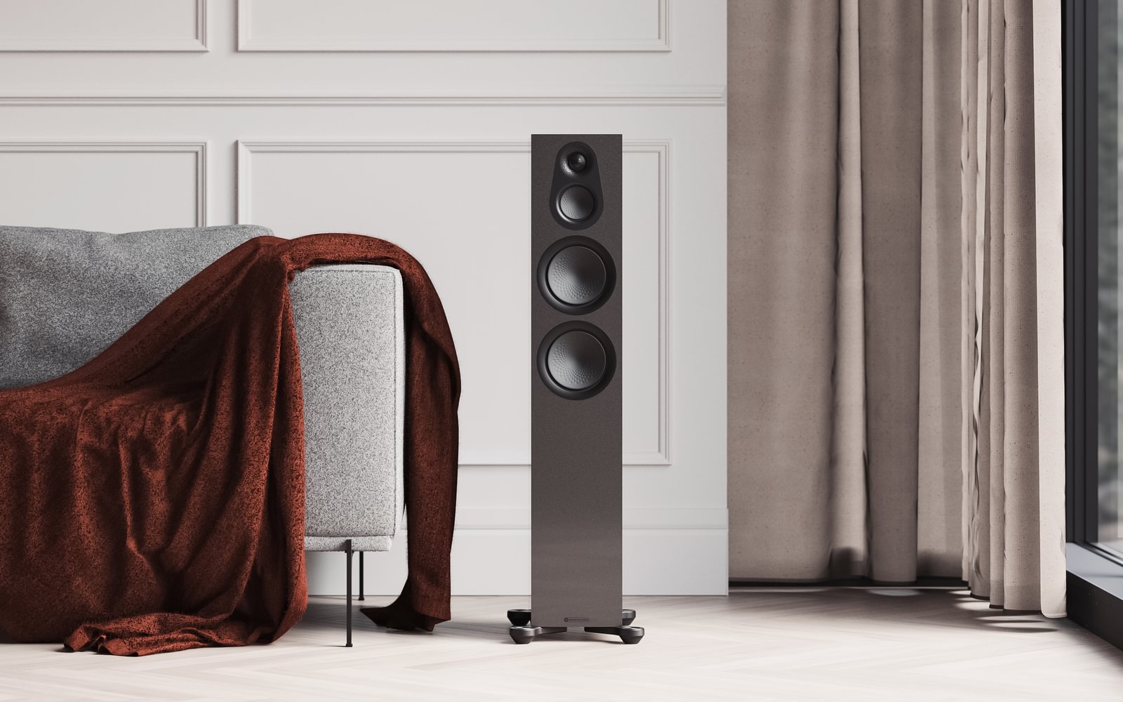 Monitor Audio Silver 300 7G LE – trójdrożne kolumny podłogowe z technologią RST II, tweeterem C-CAM i obudową Bass-Reflex. Edycja limitowana w kolorze Carbon Black Metallic. Niesamowita jakość dźwięku i elegancki design.